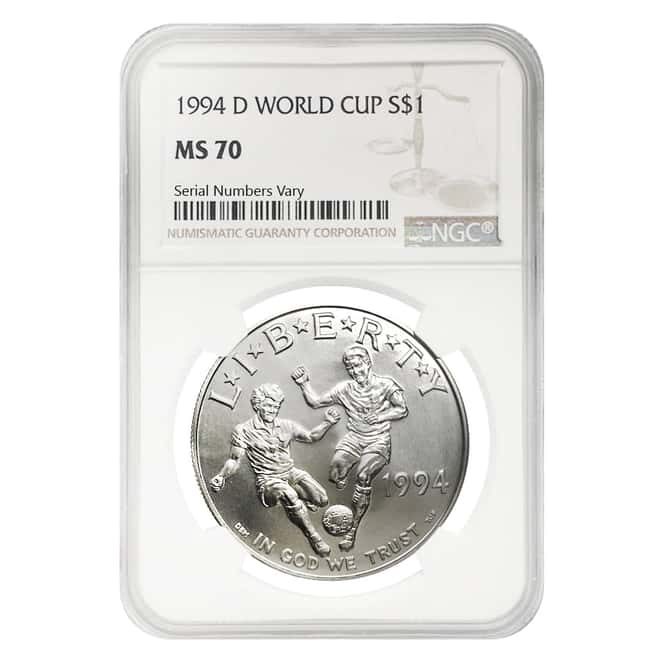 1994 D World Cup $1 Silver Dollar Commemorative NGC MS 70