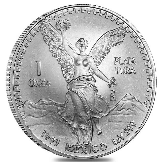1995 1 oz Mexican Silver Libertad Coin .999 Fine BU
