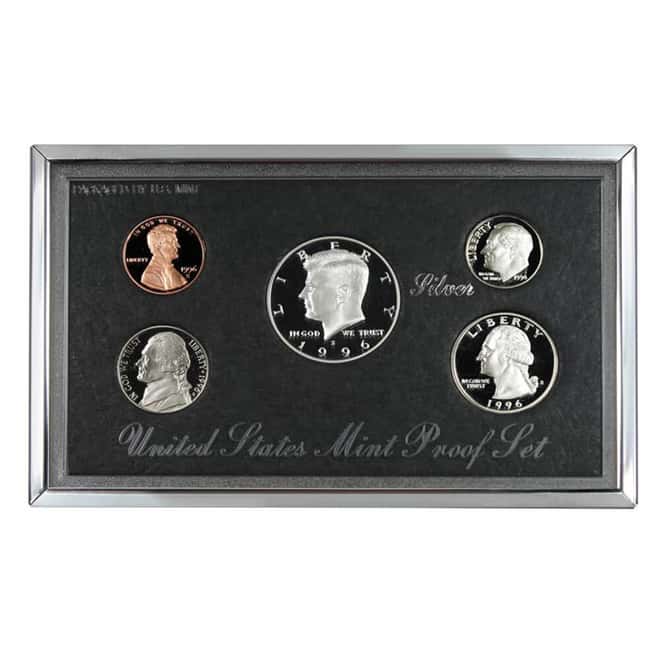 1996-S US Mint Premier Proof Silver Set (w/Box & COA)