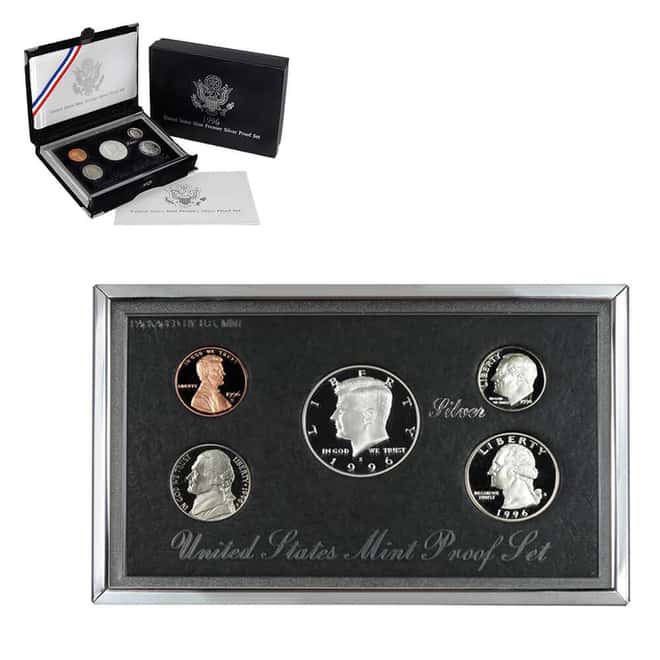 1996-S US Mint Premier Proof Silver Set (w/Box & COA)