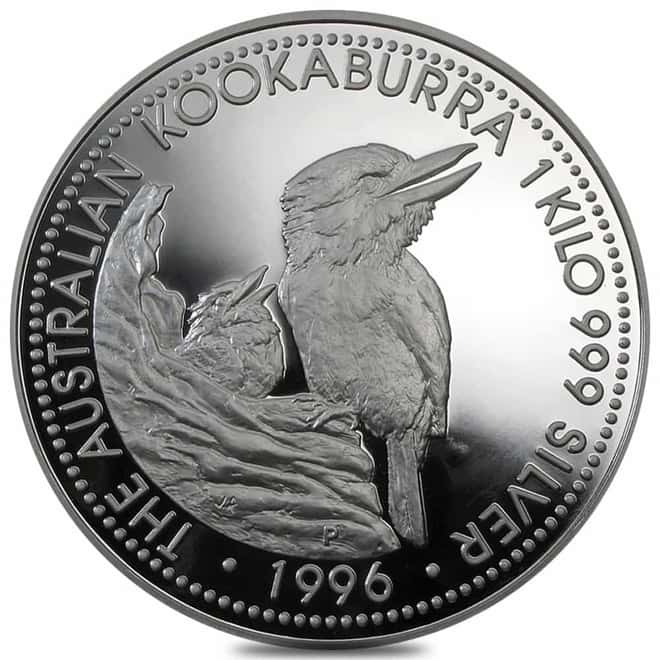 1996 10 oz Proof Silver Australian Kookaburra Perth Mint