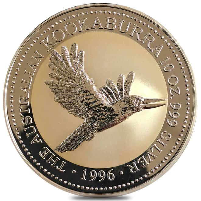 1996 10 oz Silver Australian Kookaburra Perth Mint BU