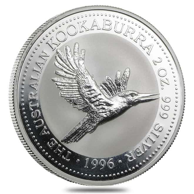 1996 2 oz Silver Australian Kookaburra Perth Mint BU