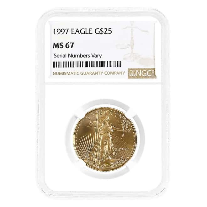 1997 1/2 oz $25 Gold American Eagle NGC MS 67