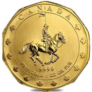 1997 1 oz Canadian Gold Mountie Maple Leaf $50 Coin .9999 Fine BU