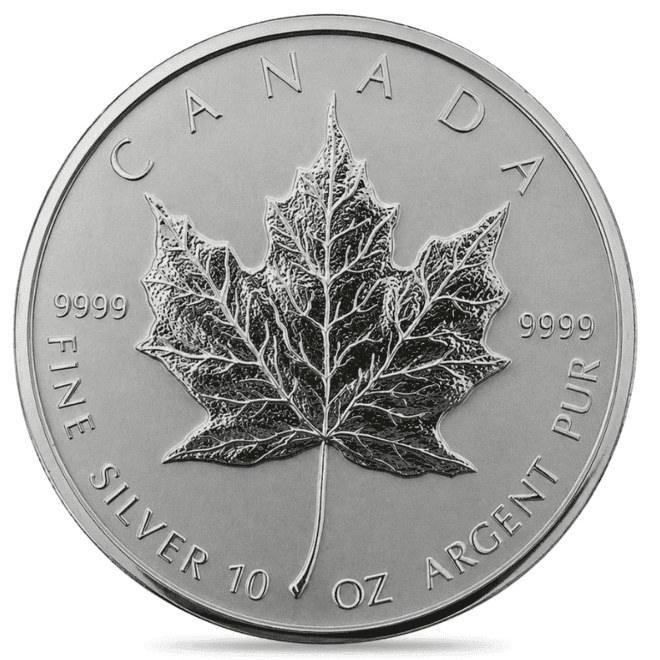 1998 10 oz Canadian Silver Maple Leaf $50 Coin BU