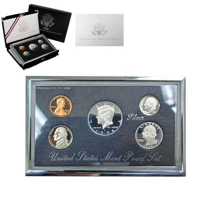 1998-S US Mint Premier Proof Silver Set (w/Box & COA)