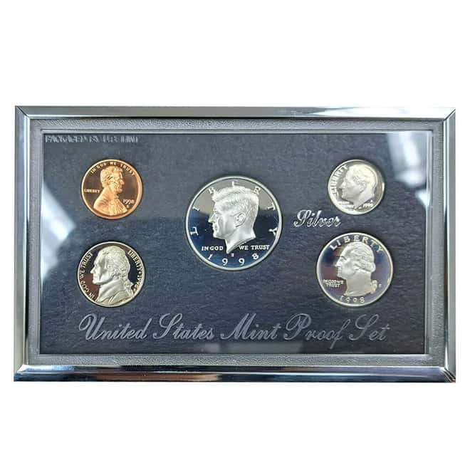 1998-S US Mint Premier Proof Silver Set (w/Box & COA)