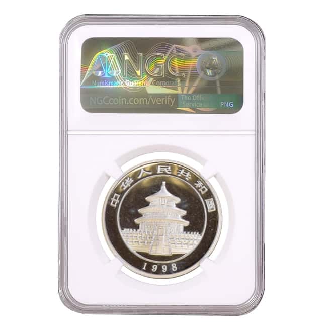 1998 1/2 oz Chinese Silver Panda 5 Yuan NGC MS 68