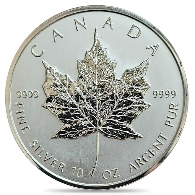 1998 10 oz Canadian Silver Maple Leaf $50 Coin BU