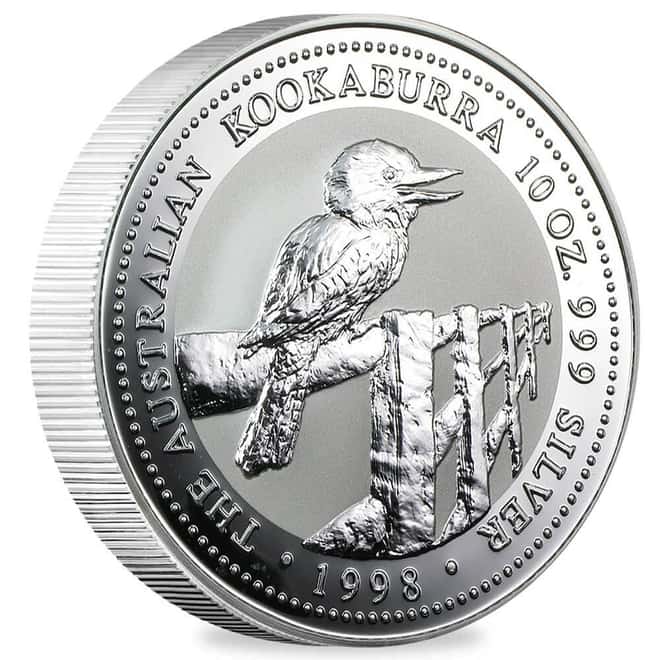 1998 10 oz Silver Australian Kookaburra Perth Mint BU