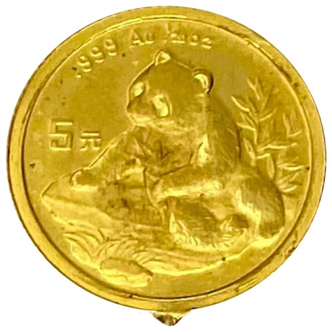 1998 1/20 oz Chinese Gold Panda 5 Yuan Ex-Jewelry (Damaged Rim)