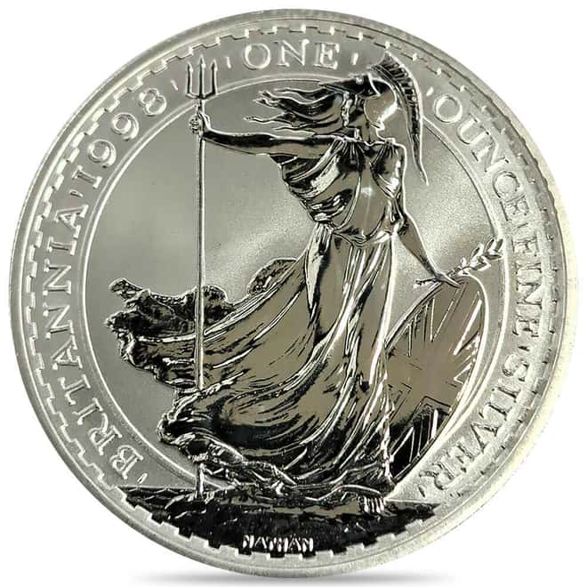 1998 Great Britain 1 oz Silver Britannia Coin .958 Fine BU