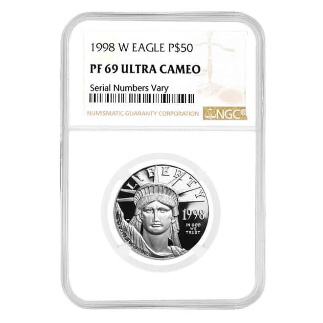 1998 W 1/2 oz $50 Platinum American Eagle Proof Coin NGC PF 69 UCAM
