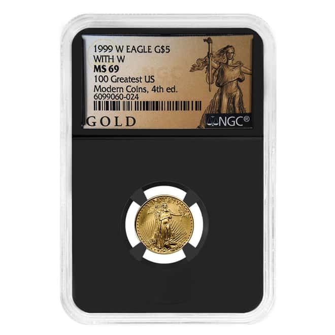 1999-W 1/10 oz $5 Gold American Eagle NGC MS 69 (W Mint Mark)