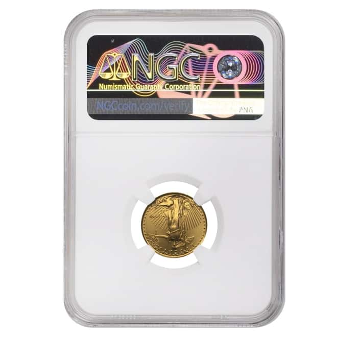 1999 1/10 oz $5 Gold American Eagle NGC MS 69 Mint Error (Rev Struck Thru) 