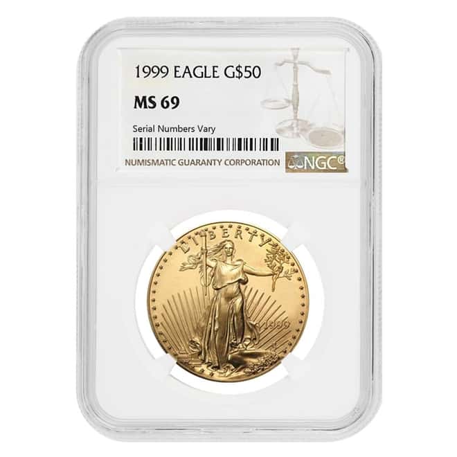 1999 1 oz $50 Gold American Eagle NGC MS 69