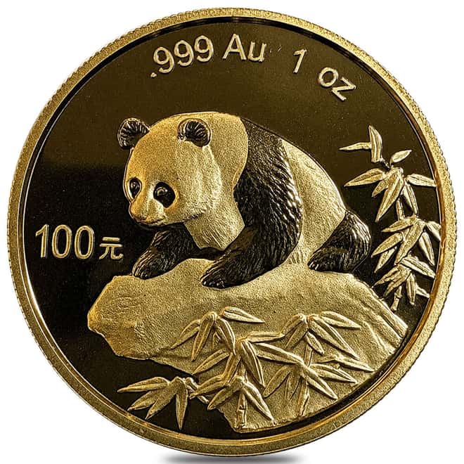 1999 1 oz Chinese Gold Panda 100 Yuan .999 Fine BU