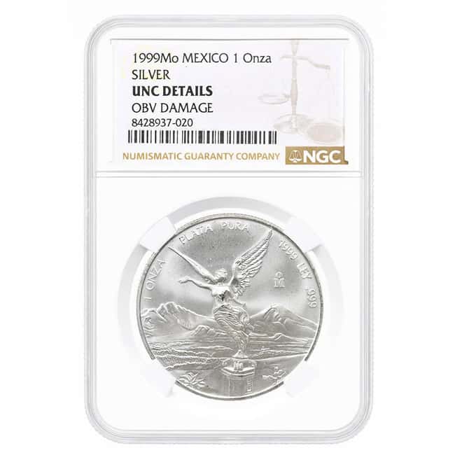 1999 1 oz Mexican Silver Libertad Coin NGC UNC Details
