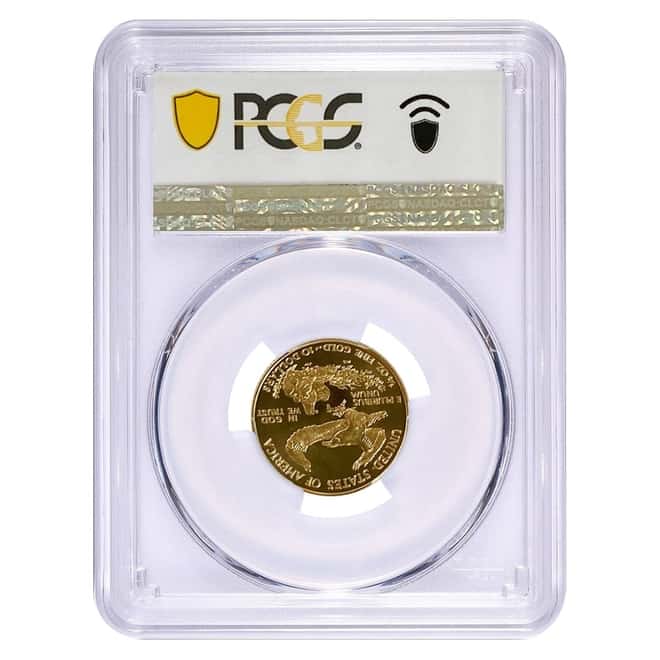 1999 W 1/4 oz $10 Gold American Eagle Unfinished PF Dies PCGS MS 69
