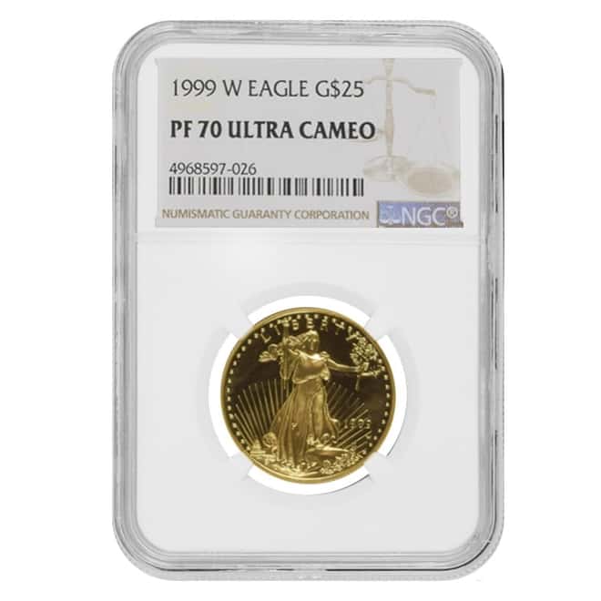 1999 W 1/2 oz $25 Proof Gold American Eagle NGC PF 70 UCAM