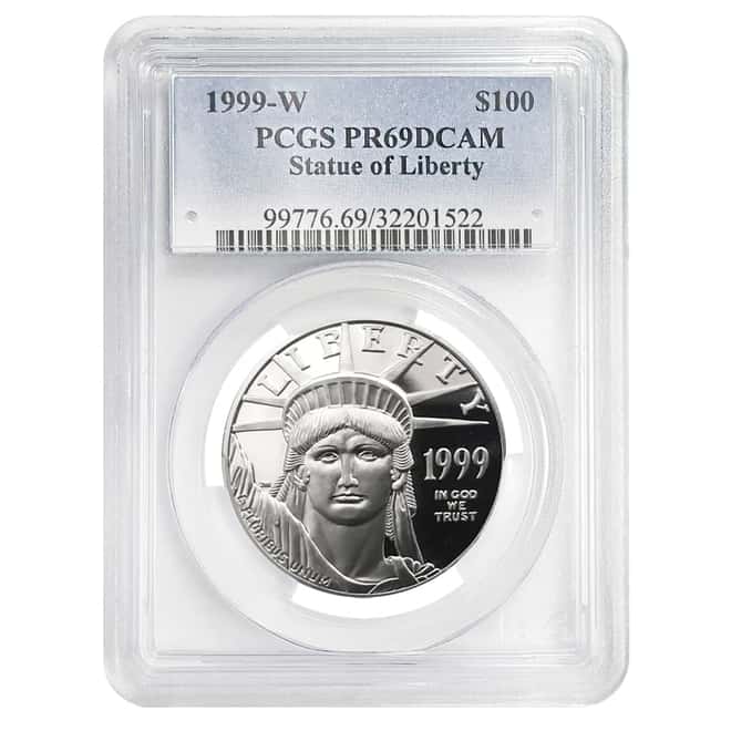 1999 W 1 oz $100 Platinum American Eagle Proof Coin PCGS PF 69 DCAM