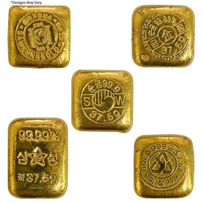 1.2057 oz 1 Tael Gold Biscuit Bar .999+ Fine Gold (Random Design)