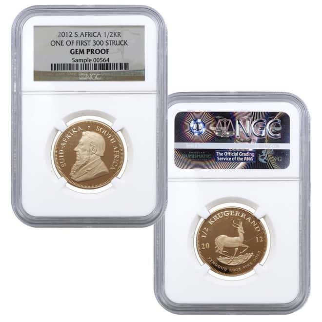 2012 1.85 oz Gold South African Krugerrand NGC Gem Proof 4-Coin Set w/Box&COA