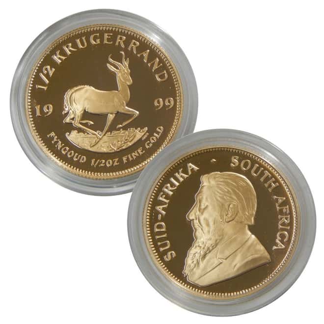 1999 1.85 oz South African Krugerrand Gold Proof 4 Coin Set w/ Box