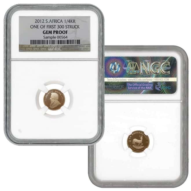 2012 1.85 oz Gold South African Krugerrand NGC Gem Proof 4-Coin Set w/Box&COA