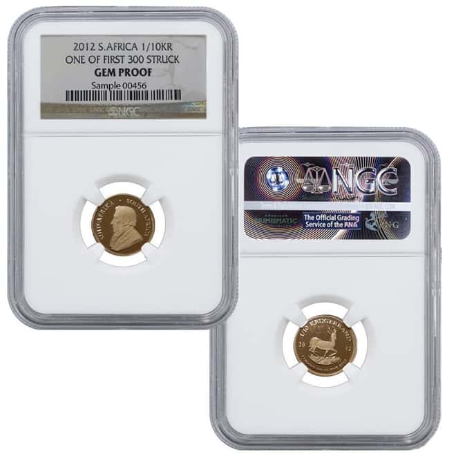 2012 1.85 oz Gold South African Krugerrand NGC Gem Proof 4-Coin Set w/Box&COA