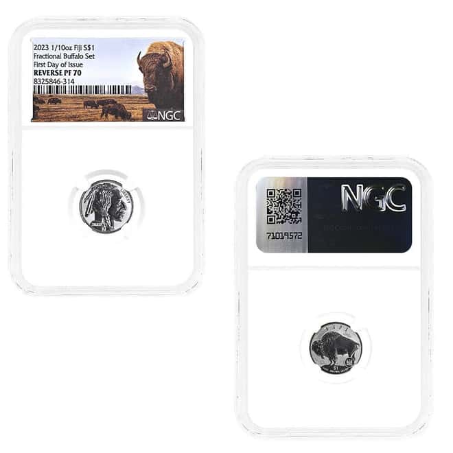 2023 Fractional Buffalo Silver Dollar $1 Reverse Proof 4-Coin Set NGC PF 70 FDOI