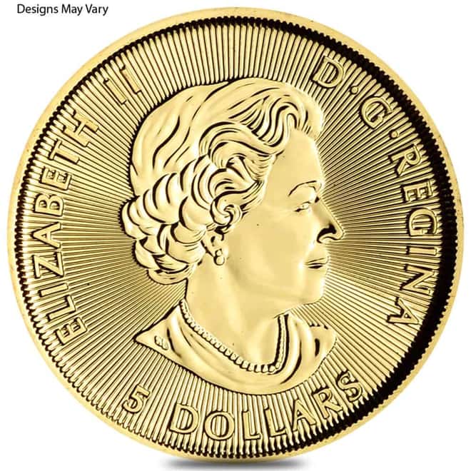 1/10 oz Canadian Polar Bear Gold Coin BU (Random Year)