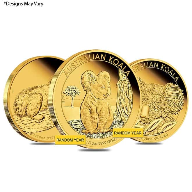 1/10 oz Proof Gold Australian Koala Perth Mint .9999 Fine (Random Year)