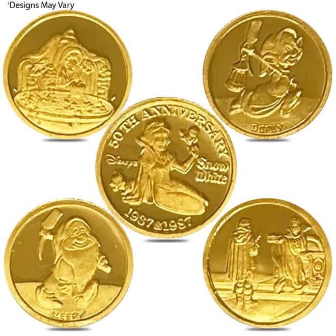 1/10 oz Rarities Mint Disney Gold Round (Random Design)