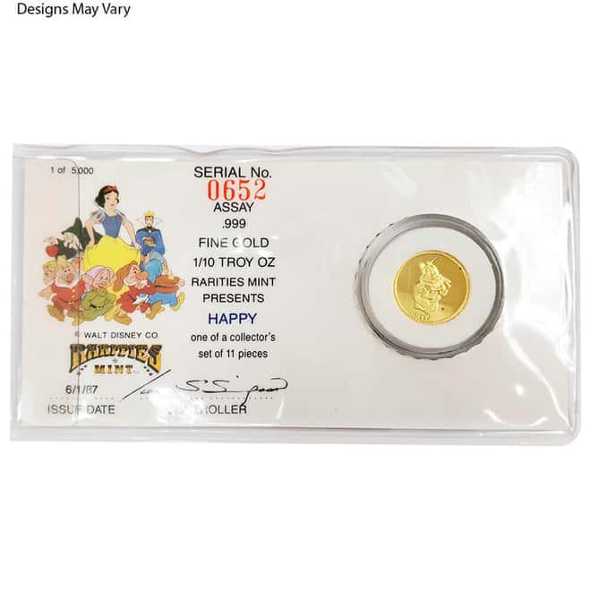 1/10 oz Rarities Mint Disney Gold Round (Random Design)