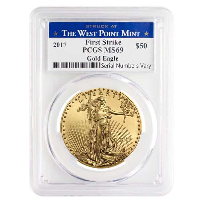 2017 1.85 oz Gold American Eagle 4-coin Set PCGS MS 69 First Strike - West Point
