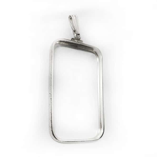 Sterling Silver Screw Top Bezel Frame Pendant for 1 oz Johnson Matthey Silver Bar