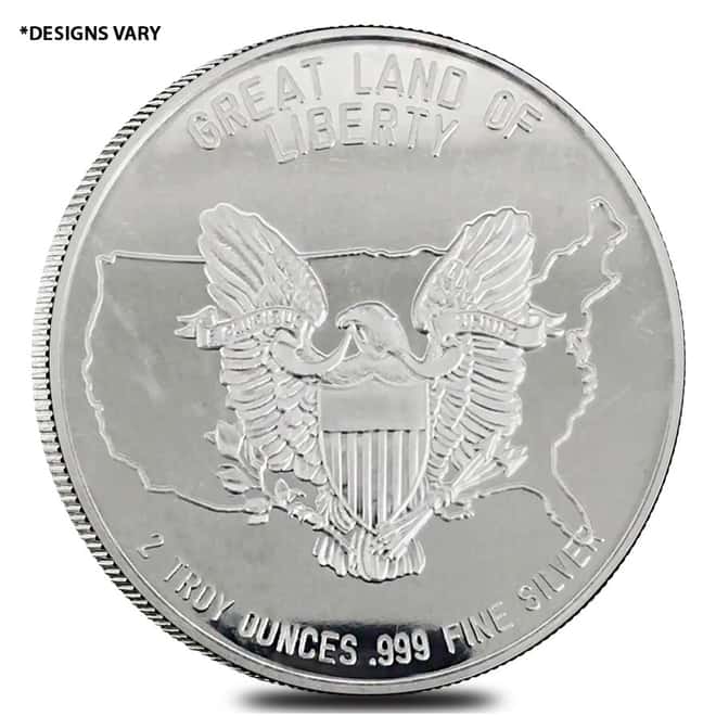 2 oz Silver Generic Rounds .999 Fine