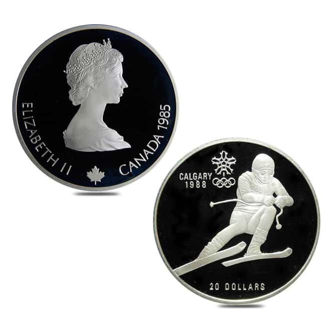 1985-1987 Canada 10 oz Calgary Olympics Proof Silver 10-Coin Set .925 Fine (w/Box & COA)