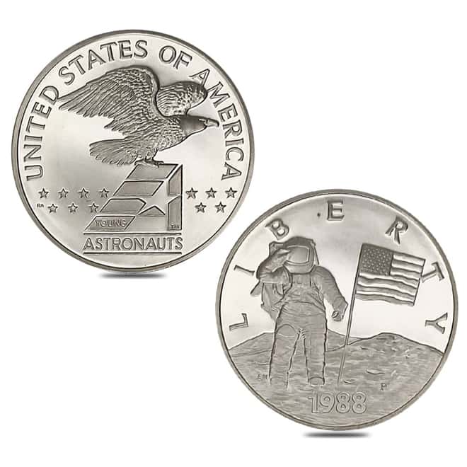 1988 Gold / Silver / Bronze America In Space Commem Proof 3-Medal Set (w/Box & COA)