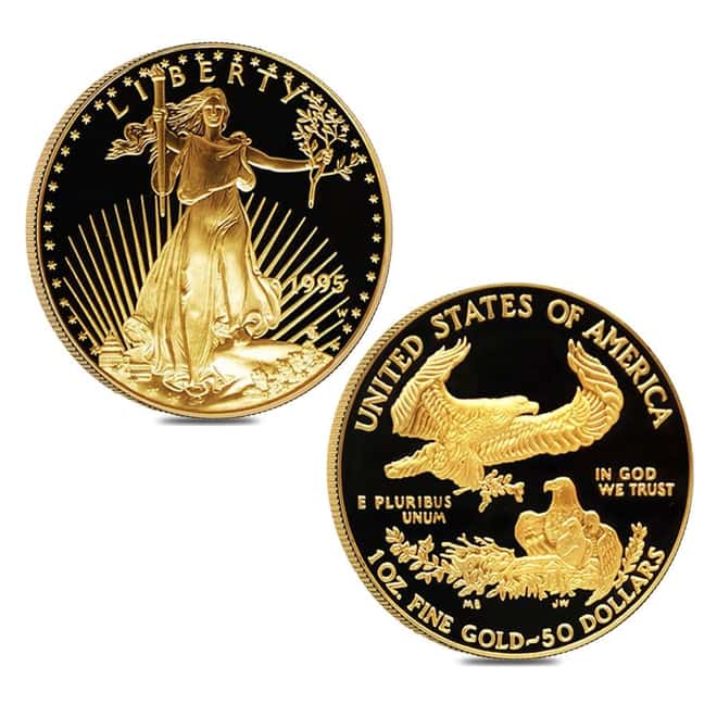 1995 W Proof Gold / Silver American Eagle 10th Ann. 5-Coin Set (w/Box & COA)