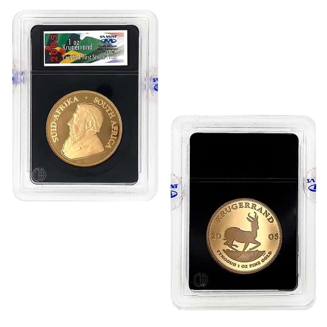 2005 South Africa 1.85 oz Proof Gold Krugerrand 4-Coin Set First Strike (w/Box & COA)