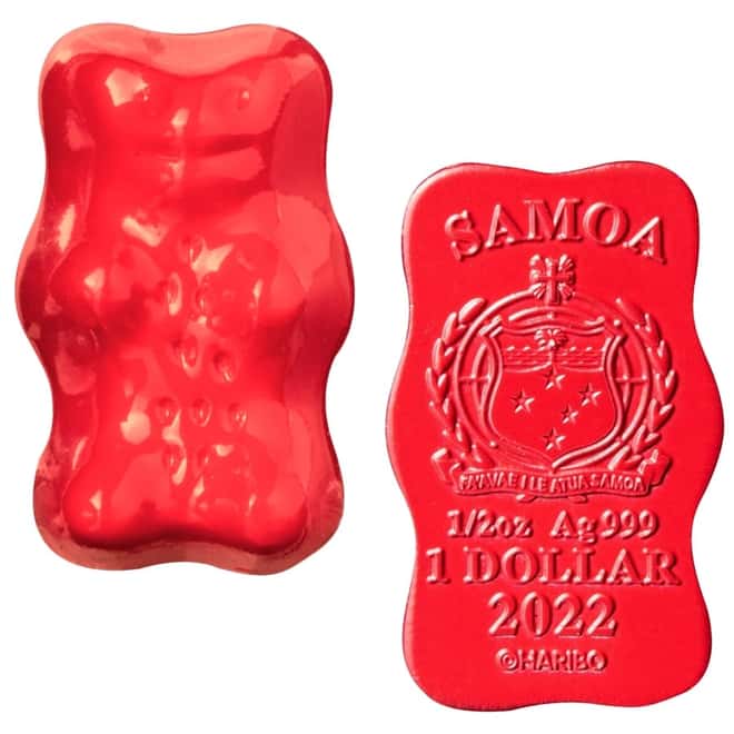 2022 Samoa 3 oz Silver HARIBO Goldbears 100th Ann. 6-Coin Set .999 Fine (w/Box & COA)