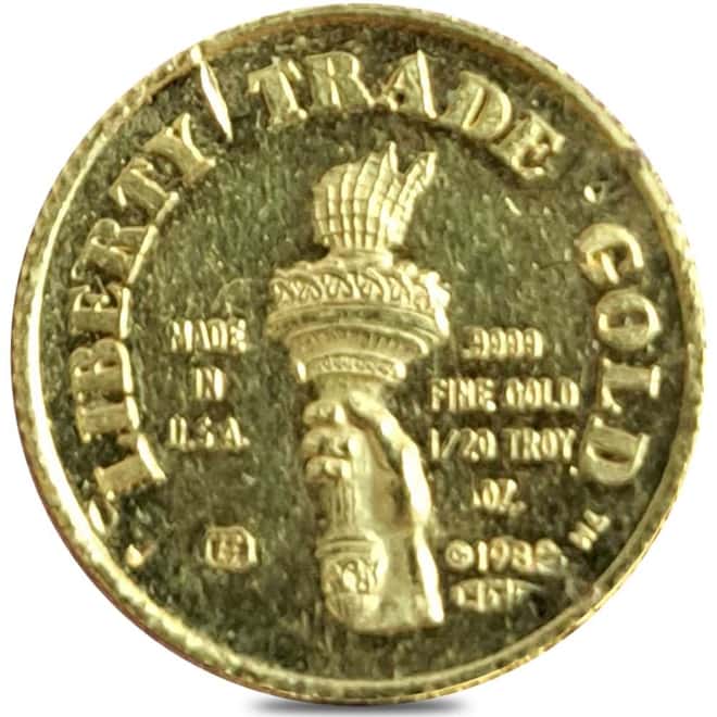 1/20 oz Engelhard MTB Liberty Trade Gold Round .9999 Fine (Ex-Jewelry)