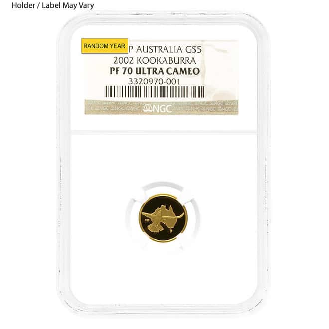 1/20 oz Proof Gold Australian Kookaburra Perth Mint NGC PF 70 (Random Year)