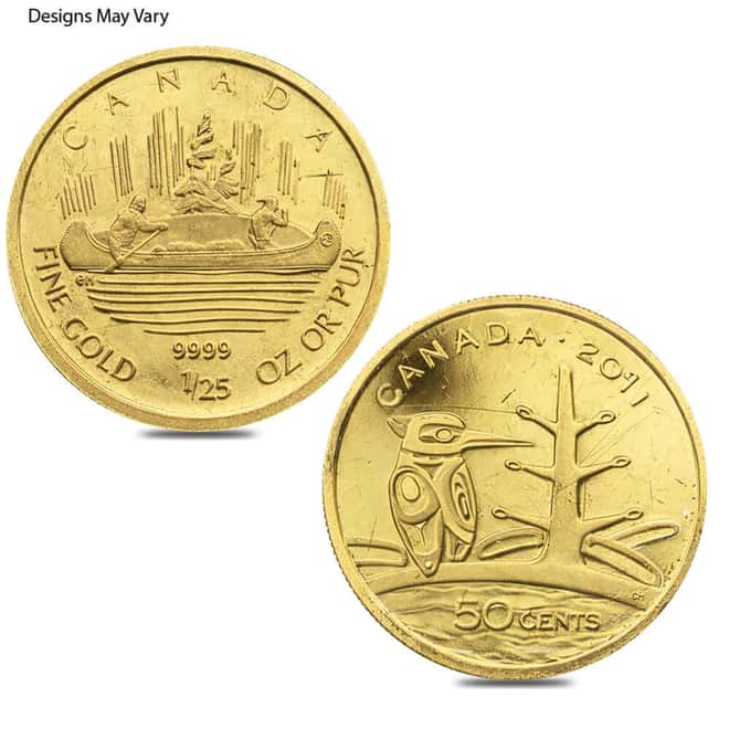 1/25 oz Gold Coin Random Mint .999+ Fine (Scruffy)
