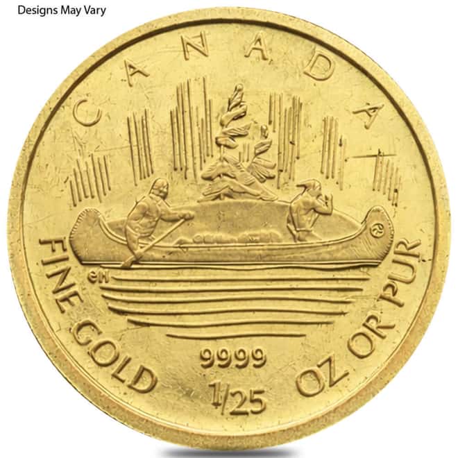 1/25 oz Gold Coin Random Mint .999+ Fine (Scruffy)