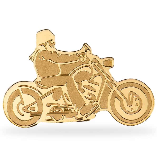 1/2 gram Gold Biker Palau Coin .9999 Fine