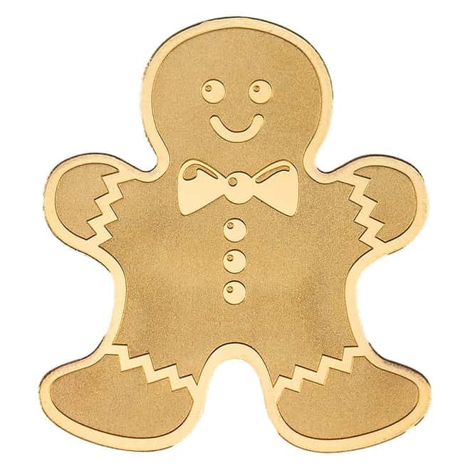 1/2 gram Gold Gingerbread Man Coin Palau .9999 Fine
